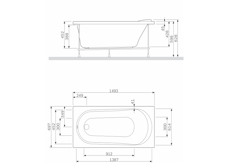  Панель для ванни фронтальна AM.PM Spirit 170х70 W72A-170-070W-P2