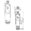 Сливной механизм Alcaplast A2000-CHROM со стоп- кнопкой