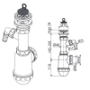 Сифон Alcaplast A441P-DN50/40 для мойки с нержавеющей решёткой d70