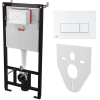 Инсталляция для унитаза ALCA PLAST AM101/1120 с панелью смыва M570 и звукоизоляционной прокладкой M91 Белый