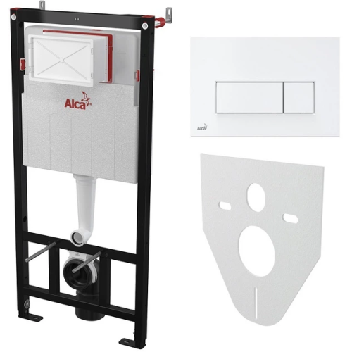 Инсталляция для унитаза ALCA PLAST AM101/1120 с панелью смыва M570 и звукоизоляционной прокладкой M91 Белый