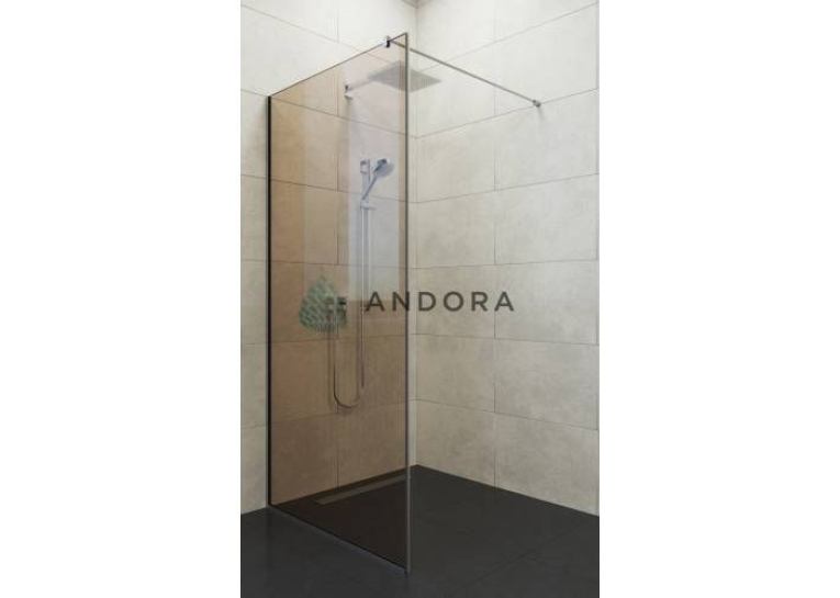 Стінка для душу Andora Summer WALK-IN 1000*2000 мм, бронзова, безпечне скло ANWBR100200