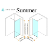 Стінка для душу Andora Summer WALK-IN 800*2000 мм, прозоре, безпечне скло ANWC80200