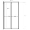  Шторка двоелементна Besco PMD Ambition Premium -2S 80,5х140 хром, 00000011147