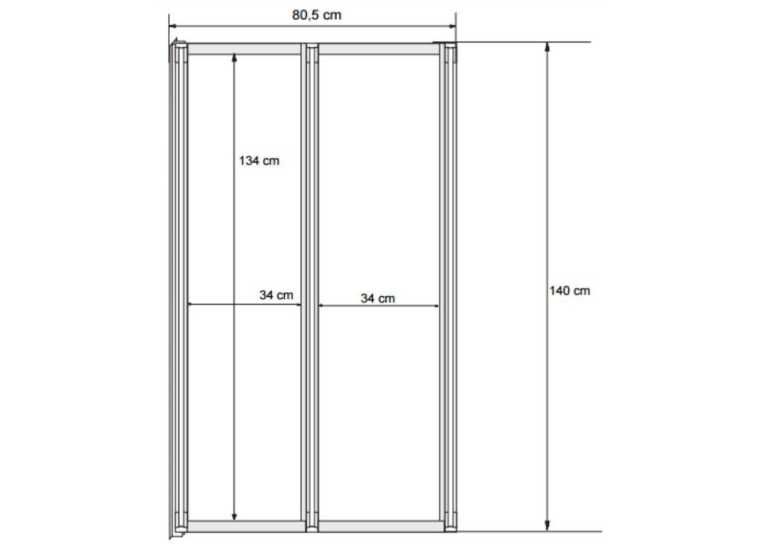 Шторка двух-элементная Besco PMD Ambition Premium -2S 80,5х140 хром, 00000011147