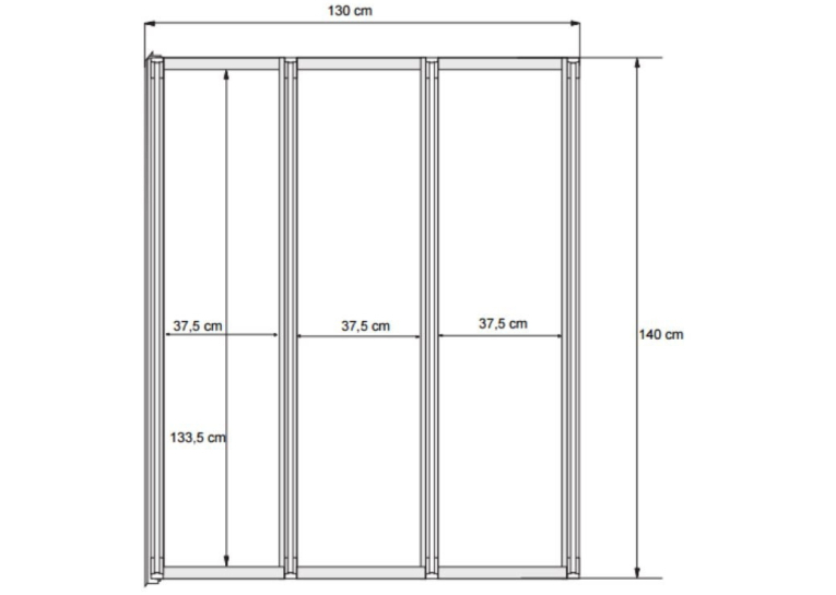  Шторка триелементна Besco PMD Ambition Premium -3S 130х140 хром, 00000011148