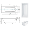 Ванна акрилова прямокутна BESCO Modern 150х70 см 00000011103