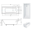 Ванна акрилова прямокутна BESCO Modern 140х70 см 00000013690