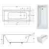 Ванна акрилова прямокутна BESCO Modern 180х80 см
