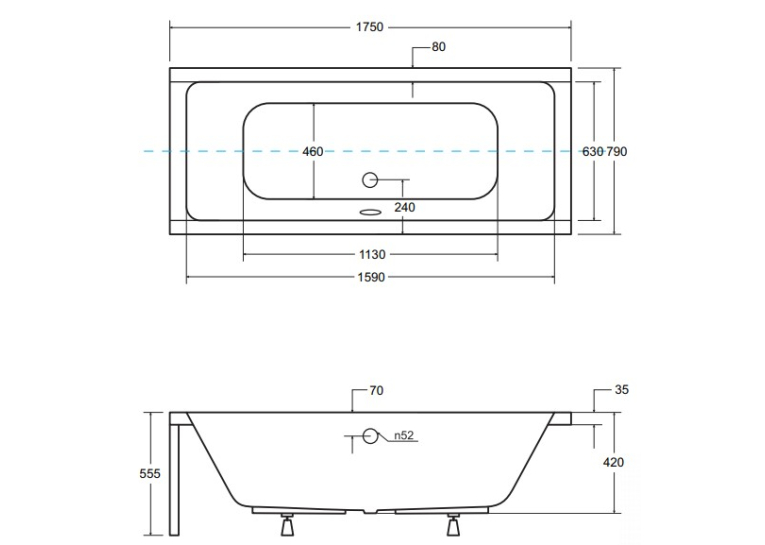 Панель для ванны BESCO QUADRO 175x80 комплект (передняя+ боковая), QUADRO/175/80