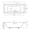 Панель для ванны BESCO QUADRO 170x75 комплект (передняя+ боковая), QUADRO/170/75