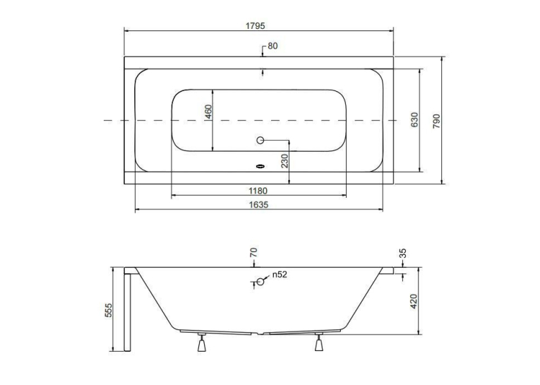 Панель для ванны BESCO QUADRO 180x80 комплект (передняя+ боковая), QUADRO/180/80