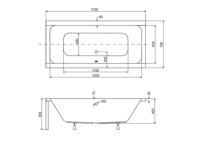 Панель для ванны BESCO QUADRO 180x80 комплект (передняя+ боковая), QUADRO/180/80