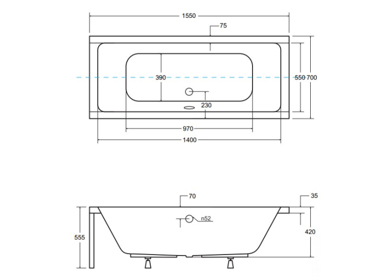 Панель для ванны BESCO QUADRO 155x70 комплект (передняя+ боковая), QUADRO/155/70