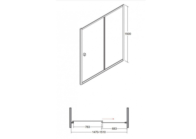 Шторка для ванни BESCO Duo Slide II 150x150 NAVARA24103