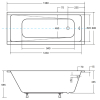Ванна акриловая прямоугольная BESCO Modern Slim 140х70 см modern_slim_140