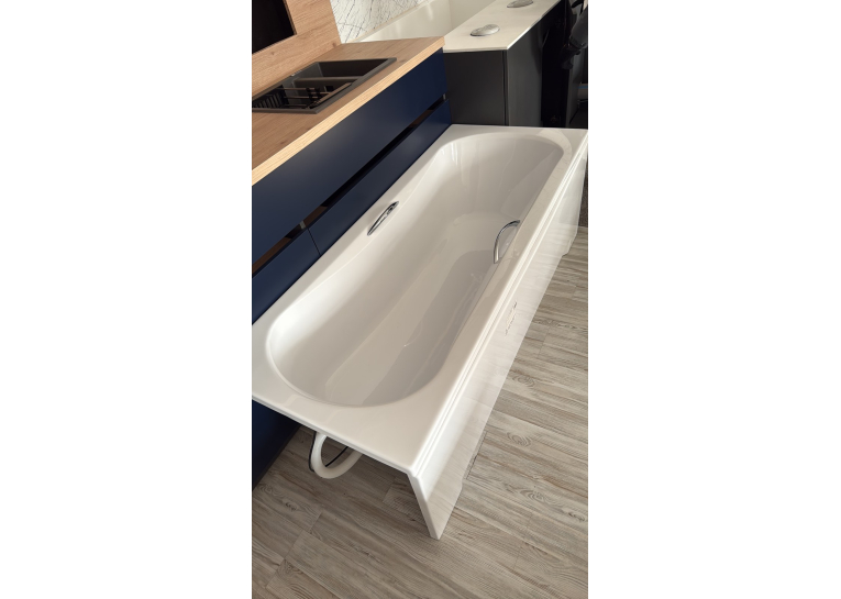 Комплект: Ванна прямокутна акрилова з ручками BESCO ARIA PLUS 170х70 см + Ніжки Besco + Панель для ванни (NAVARA03067+NAVARA22319)