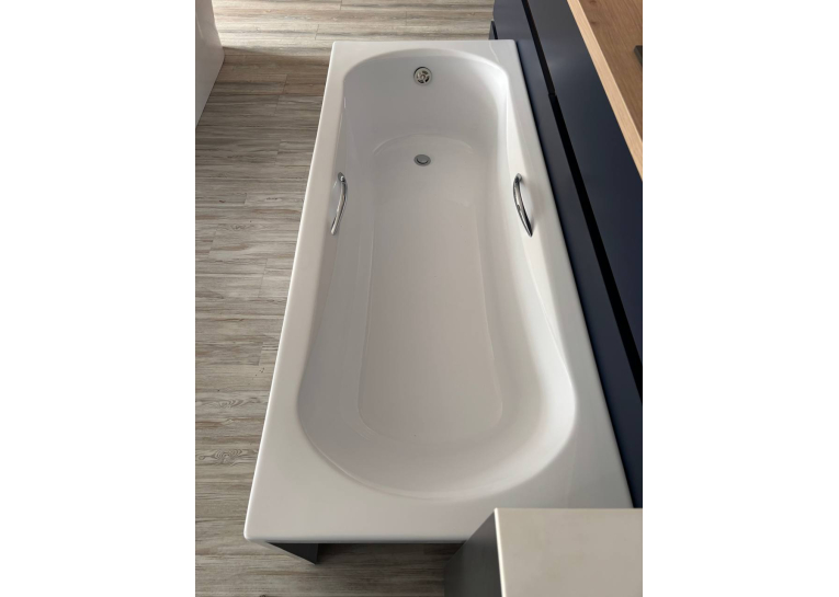 Комплект: Ванна прямокутна акрилова з ручками BESCO ARIA PLUS 170х70 см + Ніжки Besco + Панель для ванни (NAVARA03067+NAVARA22319)