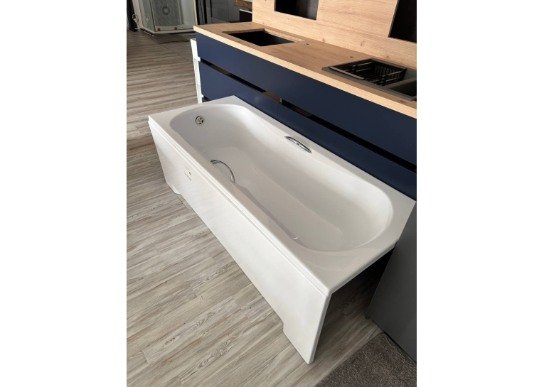 Комплект: Ванна прямокутна акрилова з ручками BESCO ARIA PLUS 170х70 см + Ніжки Besco + Панель для ванни (NAVARA03067+NAVARA22319)