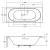 Комплект: Прямоугольная акриловая ванна Besco Vitae 170x75, NAVARA14431 + Панель (лицевая+боковая) для ванны Besco Vitae 170x75, NAVARA14432 + Ножки для ванны Besco STEL-W 00000003253