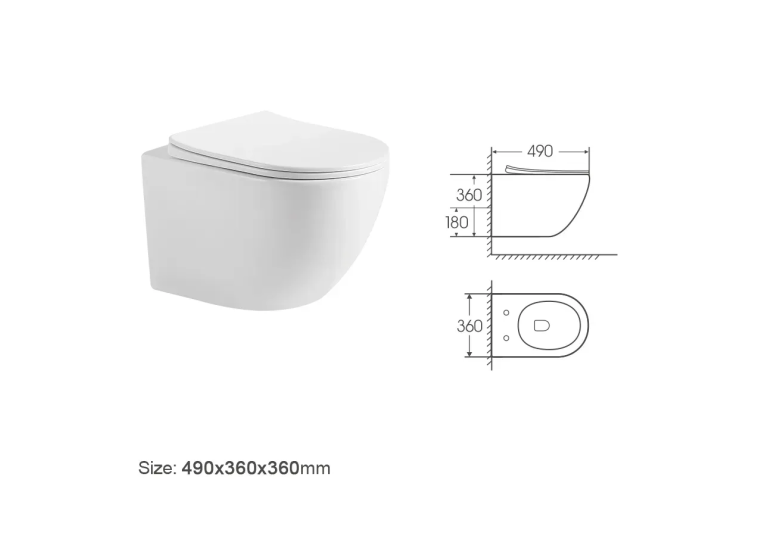  Унітаз підвісний Devit Vortex Flush  безободковий із сидінням soft-close,Lite дюропласт 3303033