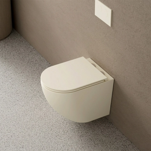 Унитаз подвесной Devit Flow безободковый с сиденьем soft-close дюропласт DFL0460111MC Капучино матовый 