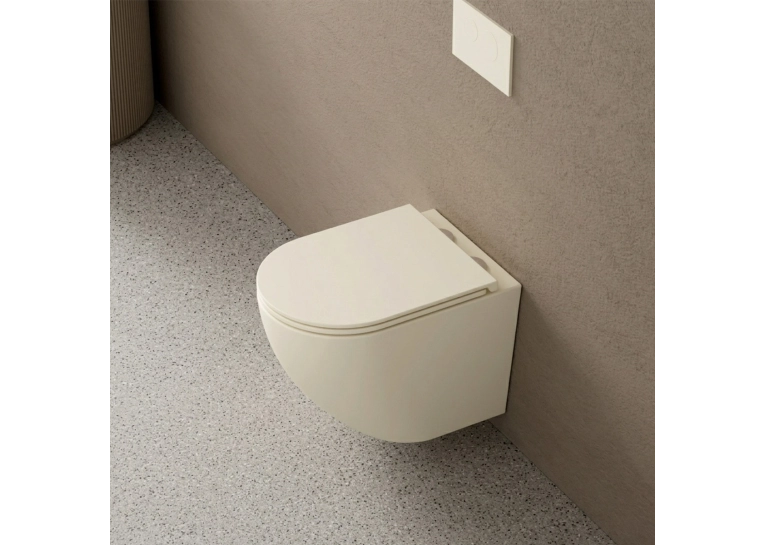 Унитаз подвесной Devit Flow безободковый с сиденьем soft-close дюропласт DFL0460111MC Капучино матовый 