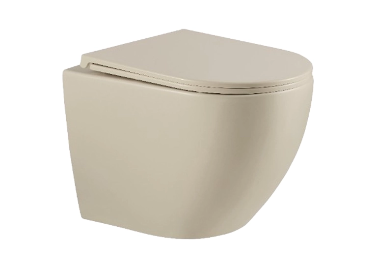 Унитаз подвесной Devit Flow безободковый с сиденьем soft-close дюропласт DFL0460111MC Капучино матовый 