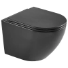 Унитаз подвесной Devit Flow безободковый с сиденьем soft-close дюропласт DFL0460111MB Черный матовый