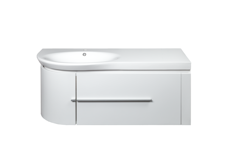 Тумба з умивальником Devit Fly 120, білий глянцевий колір (0022120), 375580
