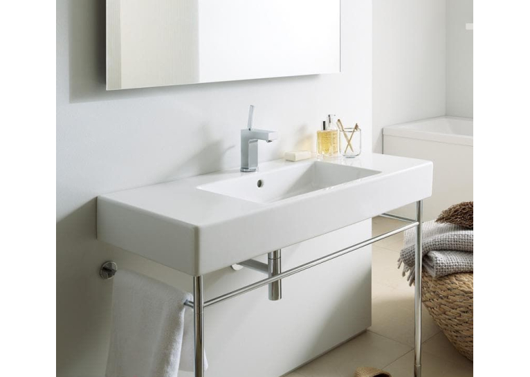 Раковина прямоугольная мебельная/подвесная Duravit Vero 125x49 см, с отверстием для смесителя, с переливом, белый 0329120000
