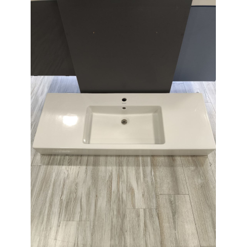 Раковина прямоугольная мебельная/подвесная Duravit Vero 125x49 см, с отверстием для смесителя, с переливом, белый 0329120000