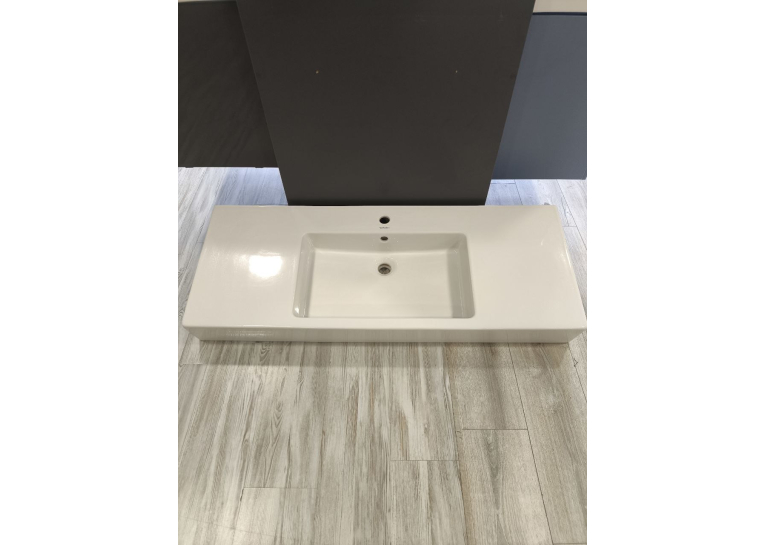 Раковина прямоугольная мебельная/подвесная Duravit Vero 125x49 см, с отверстием для смесителя, с переливом, белый 0329120000