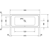 Ванна акрилова прямокутна Duravit D-Code 180x80см, 700101000000000