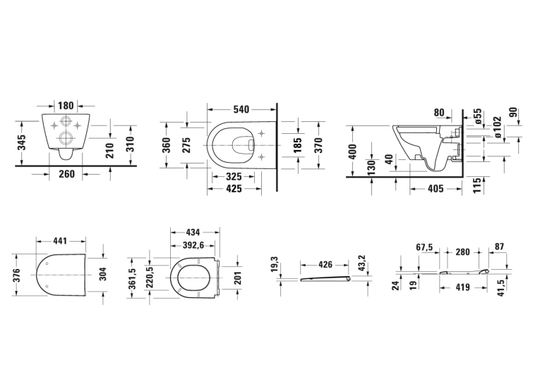 Унітаз підвісний Duravit D-Neo Rimless (2577090000) + сидіння з кришкою Soft Close (0021690000), 45770900A1