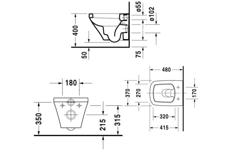 Унітаз підвісний Duravit Durastyle (2551090000) + сидіння з кришкою Soft Close (0063790000), 4551090