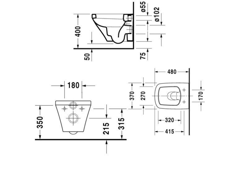 Унитаз подвесной Duravit Durastyle (2551090000) + сиденье с крышкой Soft Close (0063790000), 4551090