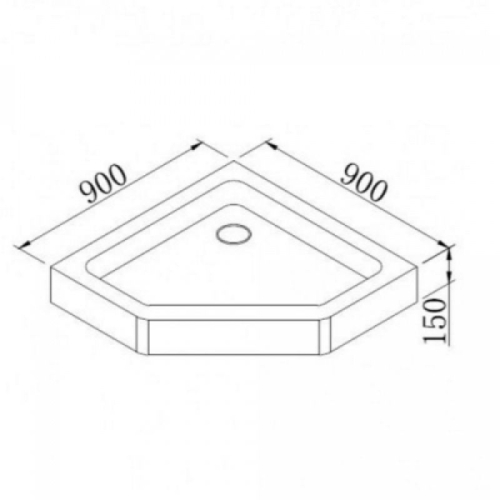 Душовий піддон п'ятикутний акриловий з сифоном Eger STEFANI 90x90x15, 599-535/2