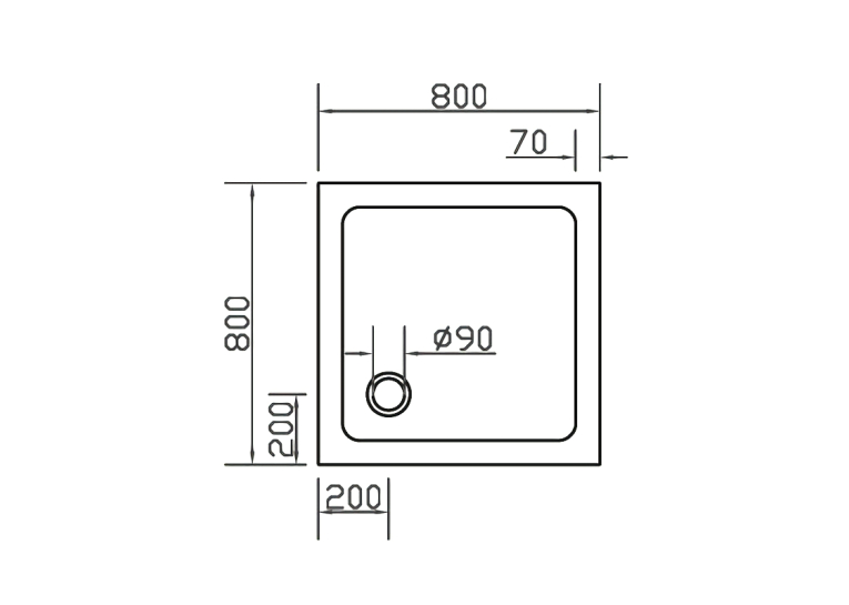 Душевой поддон квадратный Eger SMC, 80x80x3.5, 599-8080S