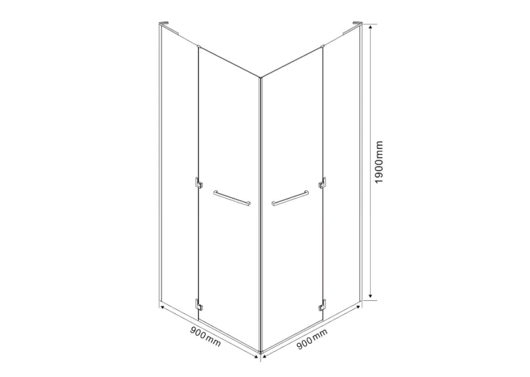 Душова кабіна Eger Rubik 90*90*190, без піддону, скло прозоре, 599-333/1(2 коробки)