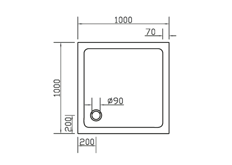 Душевой поддон квадратный Eger SMC, 100x100x3.5, 599-1010S
