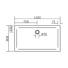 Душовий піддон прямокутний Eger SMC, 140x80x3,5, 599-1480S