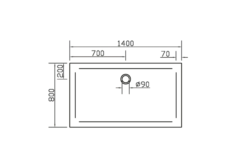 Душовий піддон прямокутний Eger SMC, 140x80x3,5, 599-1480S