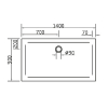 Душовий піддон прямокутний Eger SMC, 140x90x3,5, 599-1490S