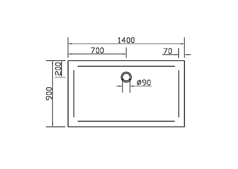 Душовий піддон прямокутний Eger SMC, 140x90x3,5, 599-1490S