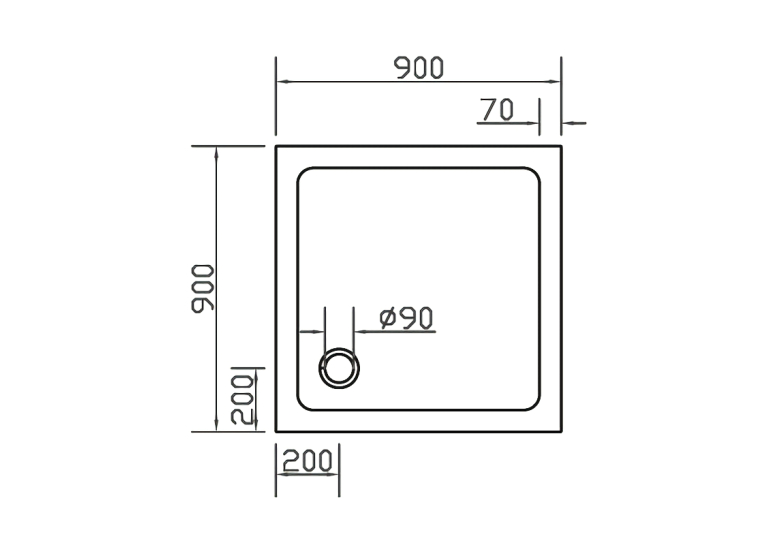 Душевой поддон квадратный Eger SMC 90x90x3.5, 599-9090S