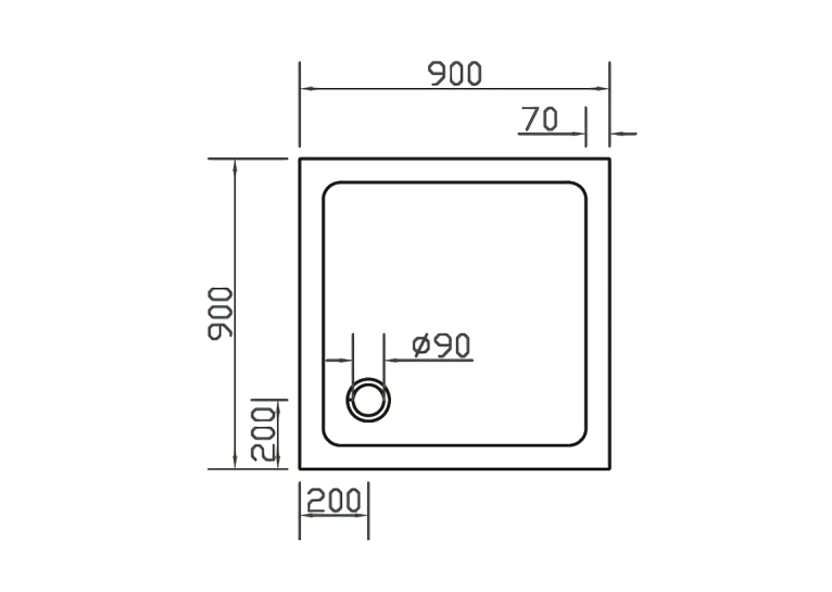 Душовий піддон квадратний Eger SMC 90x90x3.5, 599-9090S