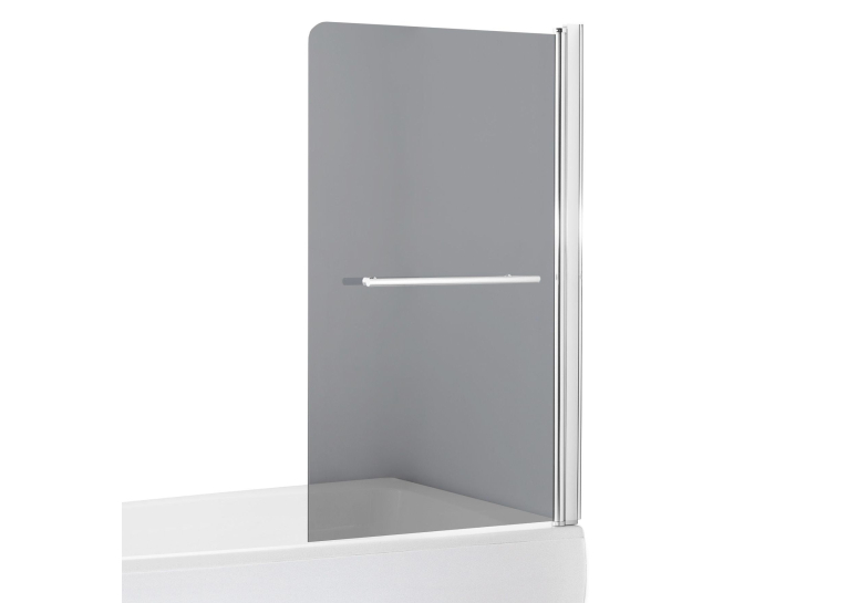Штора на ванну 80*150, скло тоноване, права, 599-02R grey