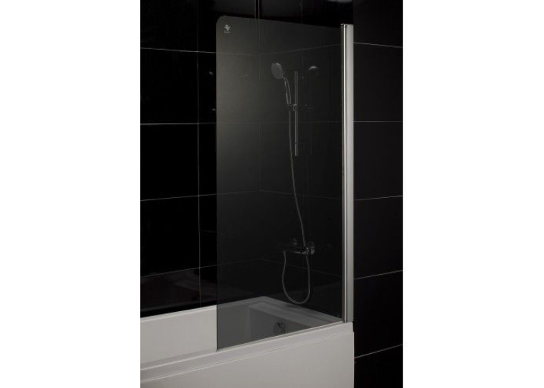 Штора на ванну 80*150, скло тоноване, права, 599-02R grey