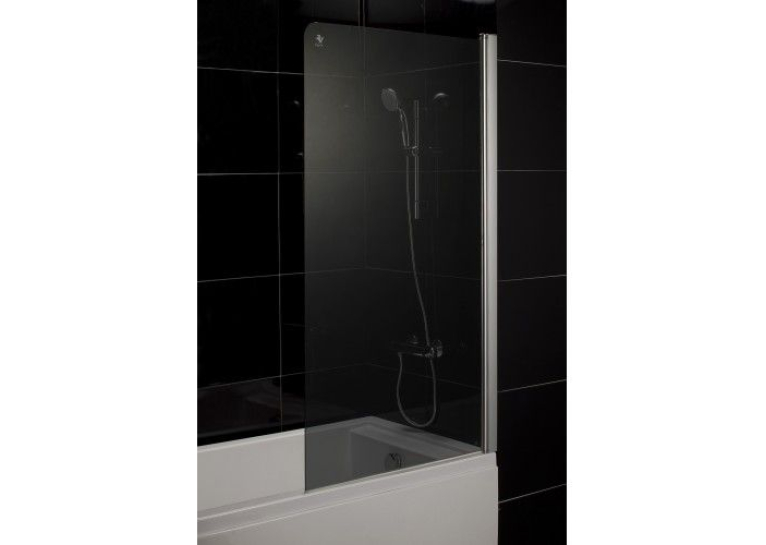 Штора на ванну 80*150, скло тоноване, права, 599-02R grey
